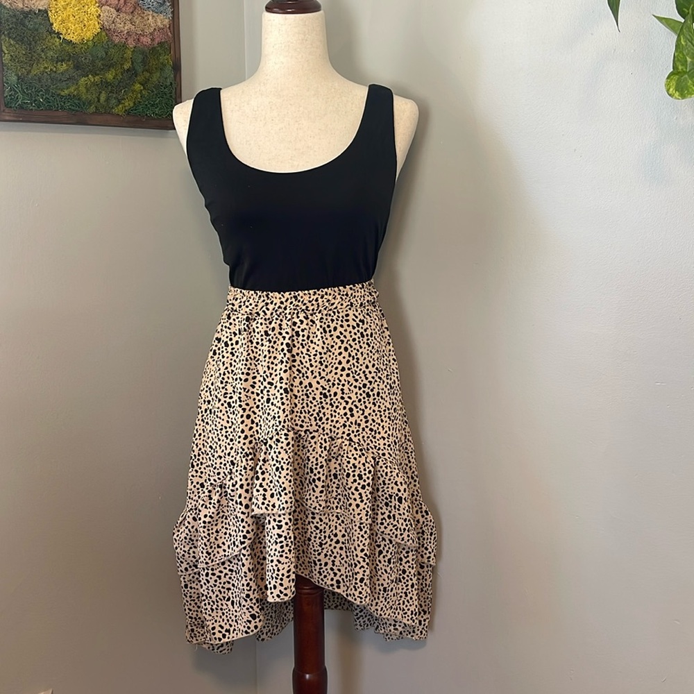 Boutique Asymmetrical Cheetah Skirt